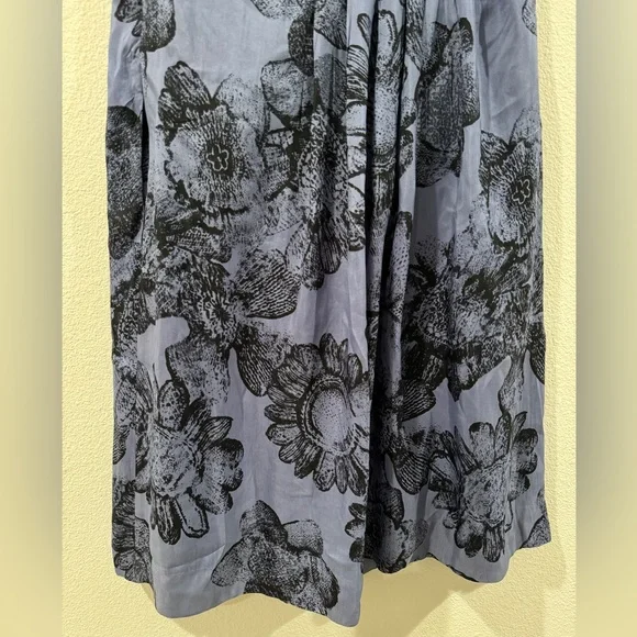 Anthropologie Blue Floral A-Line Skirt - Picture 14 of 16